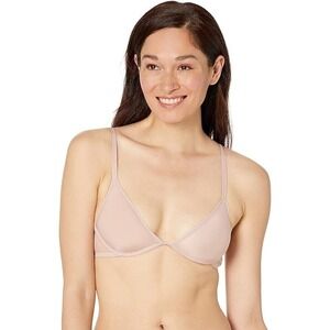 CALVIN KLEIN Women's Sheer Marquisette Unlined‎ Plunge Bra Subdued Pink 32D